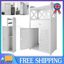 32" Waterproof Bathroom Cabinet Free Standing White Floor Storage Unit Cupboard