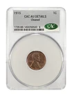 1915 Small Cents Lincoln, Wheat Ears Reverse CACG AU Details BN CAC