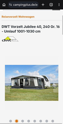 DWT Vorzelt Jubilee 40,240cm Tiefe,Ganzjahresvorzelt für Wohnwagen,Dauercamper 