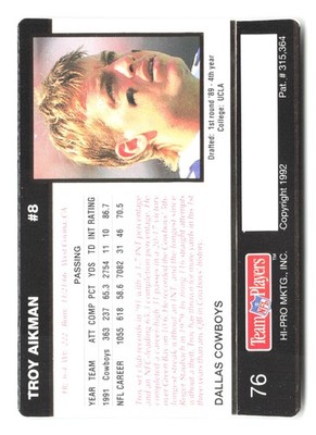 1992 Action Packed Rookie/Update #76 Troy Aikman | eBay