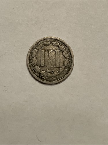 1869 Three Cent Nickel Piece 3C Ungraded Circulated US Type Coin - Picture 2 of 2