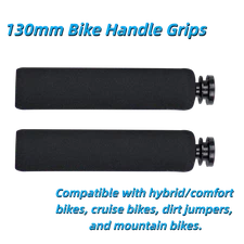 130mm Bike Handle Grips Fits MTB,Beach Cruiser,Scooter,Hybrid/Comfort Bike 7/8"