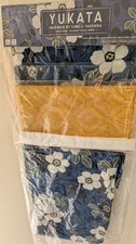 Yukata Japanese Summer Kimono with Obi New in Package Blue with Flowers
