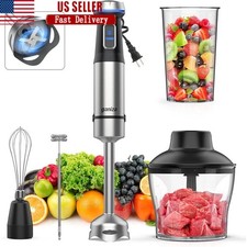 Immersion Blender 5-in-1 1000W 16 Speed Handheld Blender Chopper Mixing Beaker