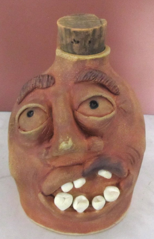 Ugly Face Jug Pottery Pottery Signed Stamped Red Clay Terra Cotta 6"