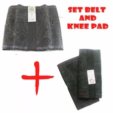 Natural Dog's Wool Knee Pads + Belt Nebat Warm Stretchy Support