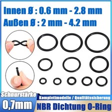 O-Ringe Dichtringe Dichtungsringe 2,0 mm - 4,2 mm / Schnurst&auml;rke 0,7 mm / NBR 70