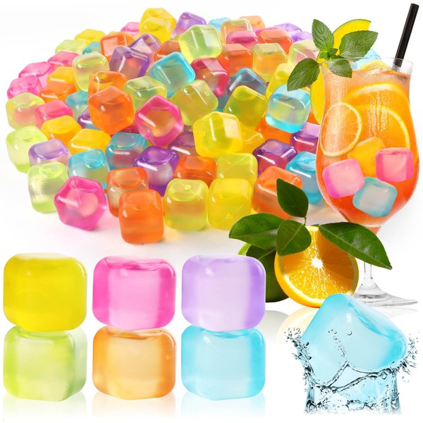 120X Wiederverwendbare EiswüRfel In Tollen Farben, Party-EiswüRfel Zum KüHlen-image