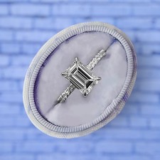 Diamant Ehering Smaragd 2,00 Karat Lab Grown IGI E F VVS2 14k Weißgold