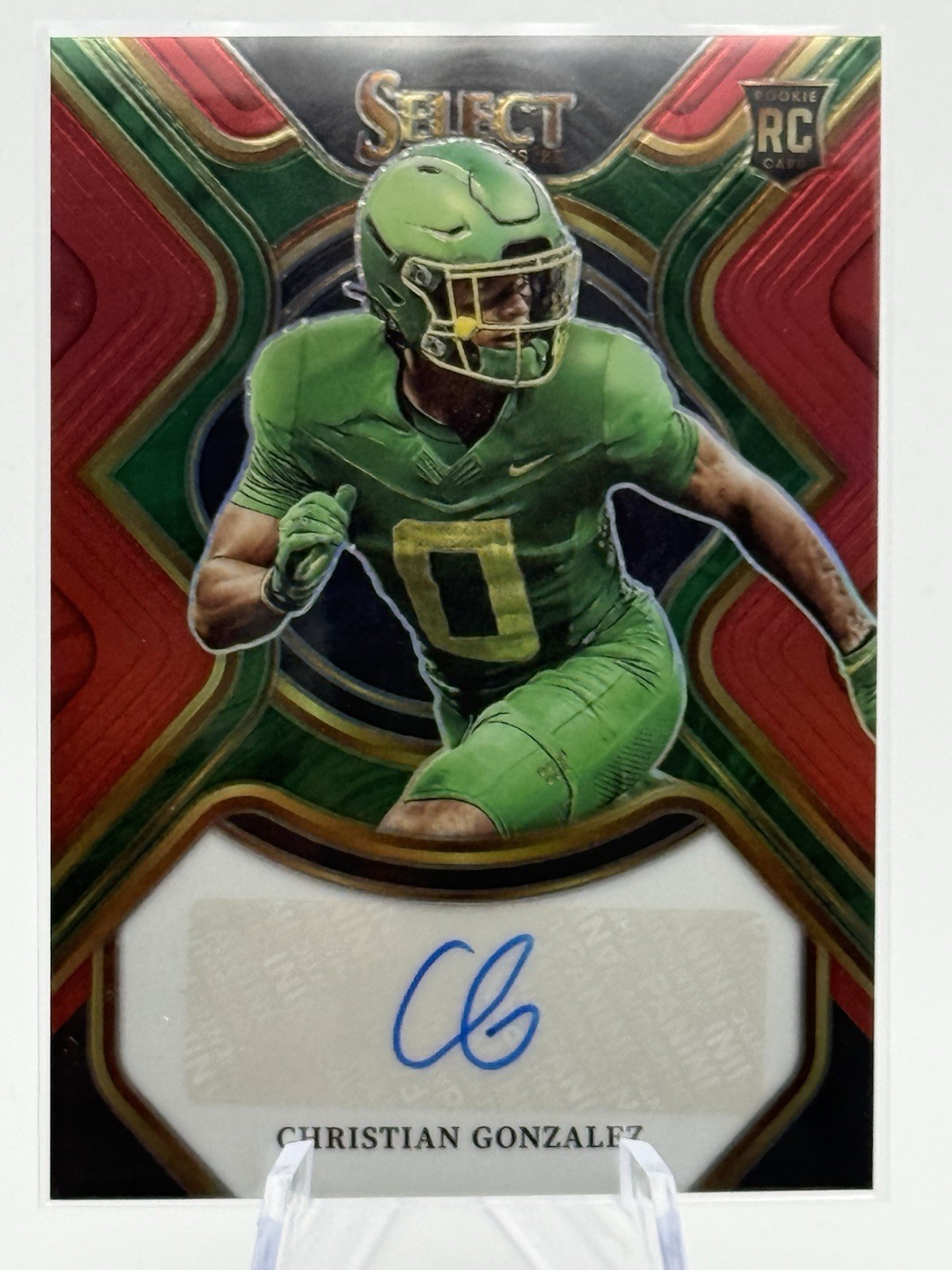 Christian Gonzalez Panini Select Draft Picks Rookie Signatures #CGO Red