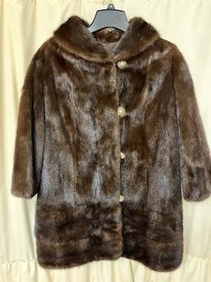 Vintage Brown MCM Custom MINK Stroller Jacket Women's Size Large