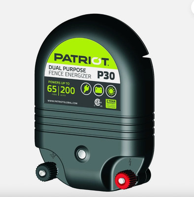 Patriot P30 Dual Purpose Electric Fence Energizer, 3.0 Joule, 65 miles, 200 acre