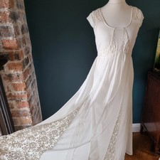 Papaya weekend off white maxi flared dress size 12