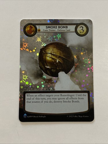 Runeslingers TCG Smoke Bomb Full Art Holo Card Alpha CCG NM - Picture 1 of 2