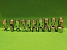 Snap-on 10pc SAE 1/4" Dr Shallow Universal Swivel Socket Set 12pt OJ