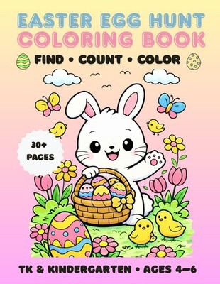 Easter Egg Hunt Coloring Book: Find, Count, and Color the Hidden Eggs | Easter A
