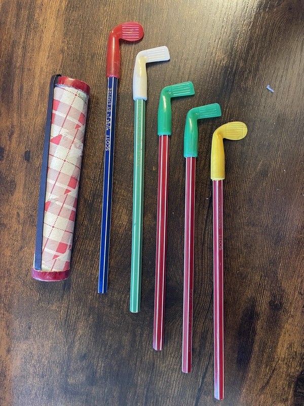Golf Club Pencils In A Golf Bag Holder