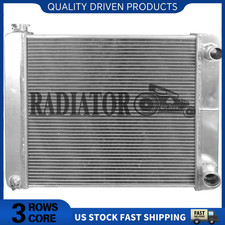 Universal Racing Aluminum Radiator Fit 19" x 24" Ford Mopar 3-Row Double Pass
