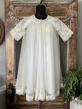 Vintage 1950/60s Shadowline Gown Robe Peignoir Set Lace Chiffon Ivory Bridal