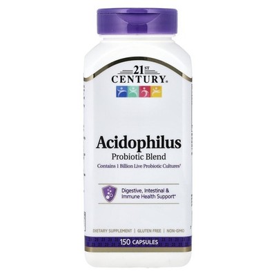 21st Century Acidophilus Probiotic Blend 150 Capsules Gluten-Free