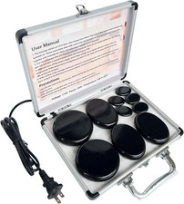 Hot Stone Massage, 10-Piece Portable Massage Stone Set with Basalt and Heater, f