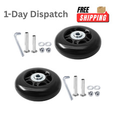 70x24mm Luggage Replacement Wheels 2PCS Suitcase Roller Repair Kit Black