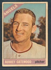 1966 Topps Venezuelan #42 AUBREY GATEWOOD California Angels ~ VG to VG-EX wrinkl