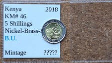 BU Old Kenya 5 Shilling Bimetallic Rhino Coin 2018  Vintage World Foreign !!