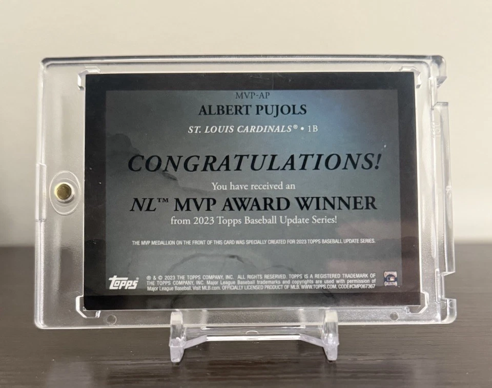 2023 Topps Update Series Albert Pujols MVP Medallion Black /199 #MVP-AP STL - Image 2 of 3