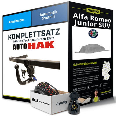 Für ALFA ROMEO Junior SUV Typ 626 , 627 Anhängerkupplung abn +eSatz 7pol 04.24-