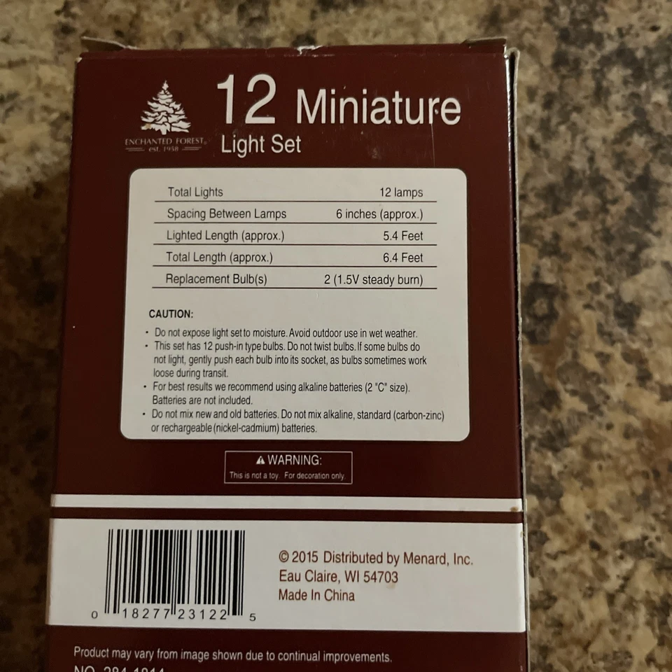 12 Miniature Light Set Clear. Indoor Use 5.4 Ft - Image 2 of 2