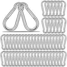 60PCS M5 Spring Snap Hook Carabiners, 2 Inch Small Carabiner Clip, 3/16" Heav...