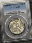 1945 D Walking Liberty half dollar PCGS AU 58 (76631)