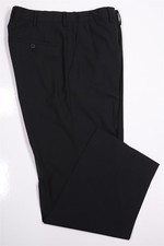 Prada Mens Solid Black Flat Front Wool Dress Pants Trousers Eu 48 - 30x27
