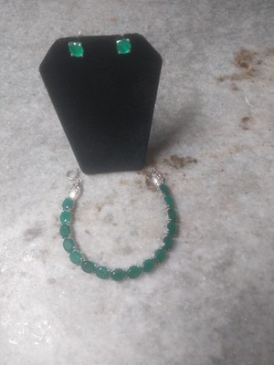 KARIS GreenOnyx,NatChampagneZrcnBrclt (7.25In) StudErrngs/PlatBnd/TCW=42.25 CTS