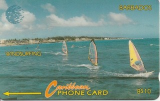 WINDSURFING Telephone Card from BARBADOS Caribbean 14CBDD026842