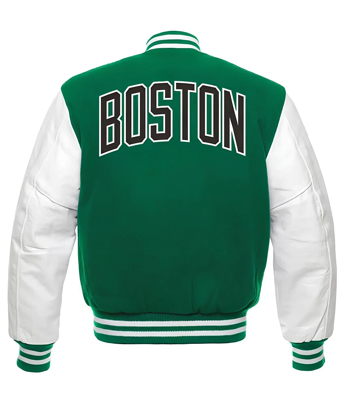 Boston Celtics Green Body White Baseball Jacket