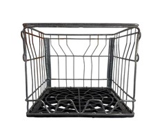 1995 Farm Fresh Steel Wire and Plastic Open Front Milk Crate 13 x 13 x 11"