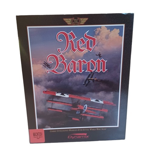 Red Baron 1990 Big Box Game for Macintosh MAC CIB EUC