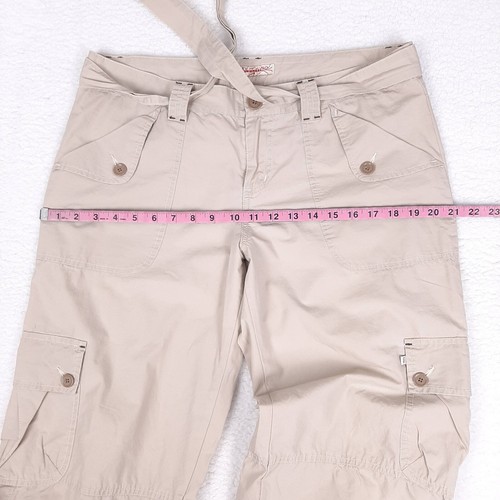 Unionbay size 11 Y2K baggy convertible low rise cargo pant capri utility khaki - Picture 6 of 14