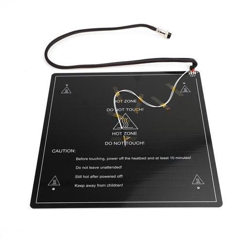 Lit chauffant aluminium 12V Hotbed 330x330x3mm pour CR-10 CR-10S imprimante - Afbeelding 12 van 12