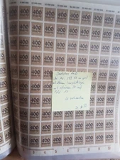 German Empire Inflation Full Sheet MiNr 299 MNH ** Plate Error Field 19