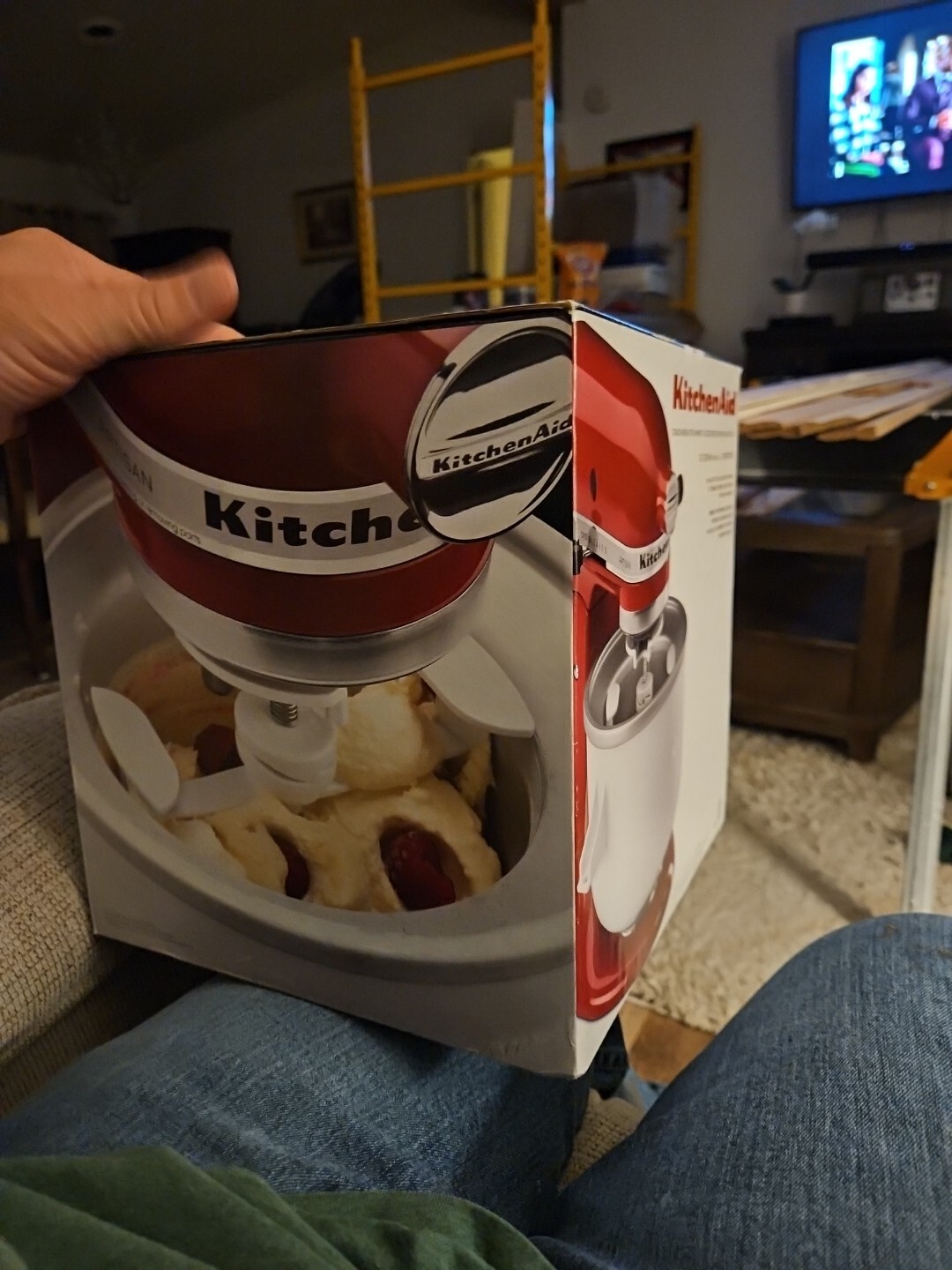 KitchenAid KICA0WH Ice Cream Maker Attachment with Bowl, Dasher and Driver EUC eBay