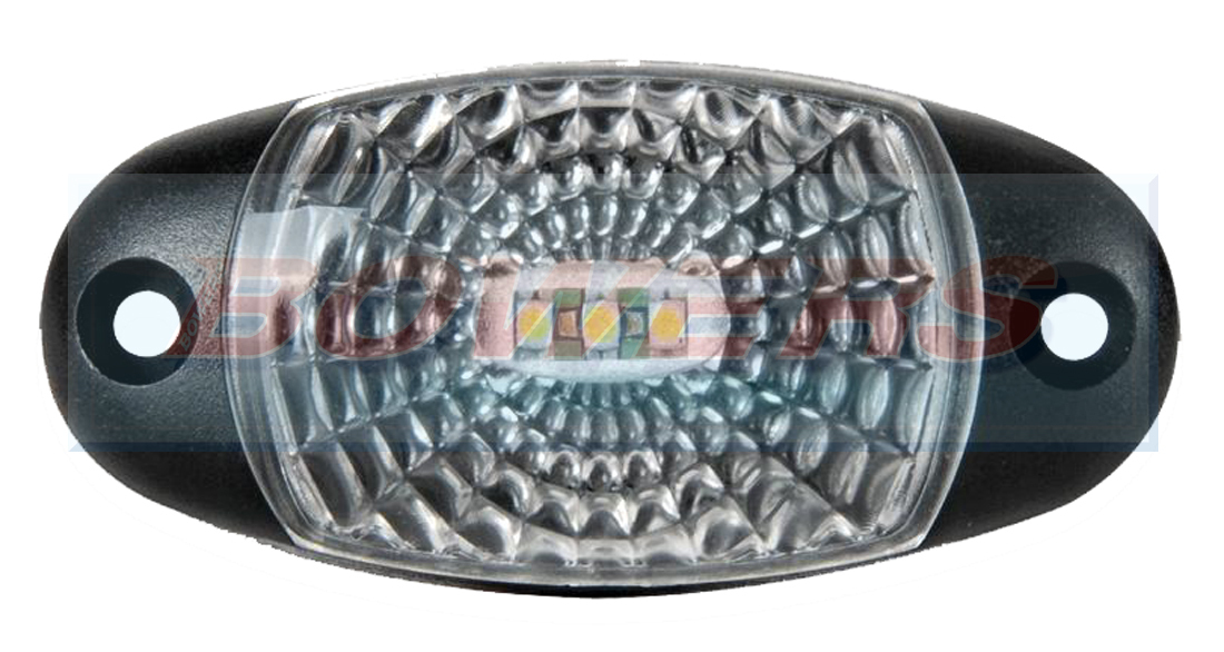 12V 24V OVAL WHITE FRONT LED MARKER POSITION LAMP / LIGHT TRUCK VAN LORRY GRILLE