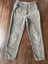 Vintage Lee USA Made High Rise Faded Black Tapered Elastic Waist Jeans 28x27