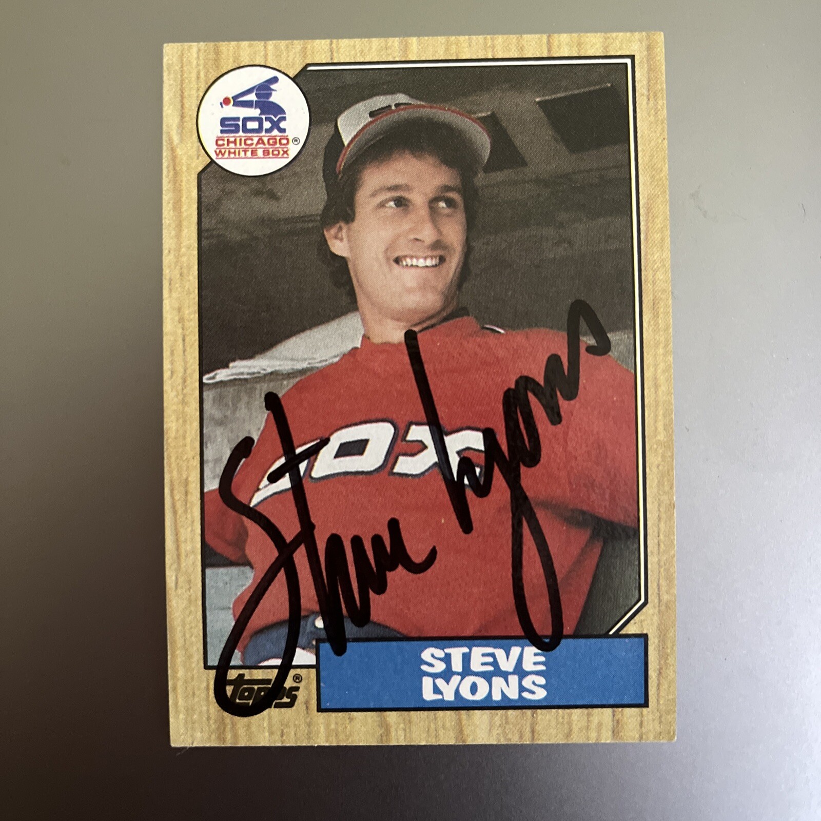 STEVEN PSYCHO LYONS 1987 TOPPS AUTOGRAPHED SIGNED AUTO BASEBALL CARD