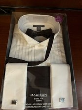 Madison Black Tie Options 2XL White Wing Formal Shirt, Bow tie, Cummerbund