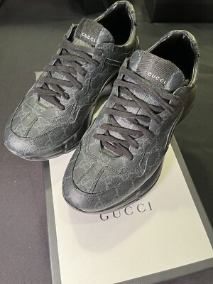 GUCCI SUPREME RHYTON MONOGRAM SNEAKERS THICK SOLE SHOES GG 6 US 6.5 AUTHENTIC
