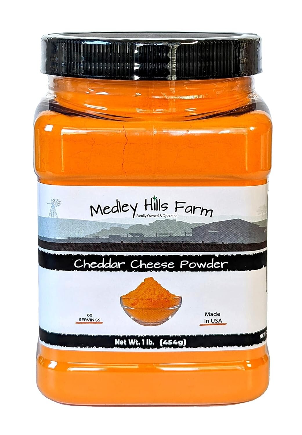1 Lb Delicious Premium Cheddar Cheese Powder in Durable Reusable
