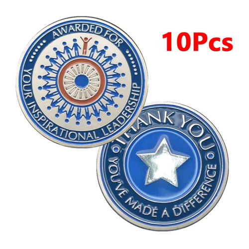 10 PCS Thank You for Your Service Gift Commemorative Challenge Coin Leadership
